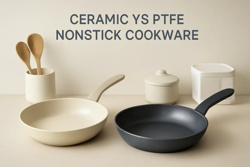 Photo illustrating ceramic vs ptfe nonstick cookware