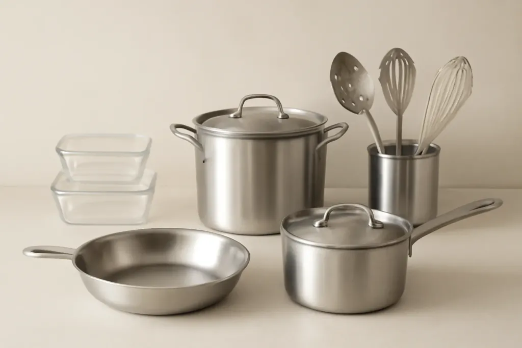 A second photo showing a related step or detail for cookware set vs individual pots and pans