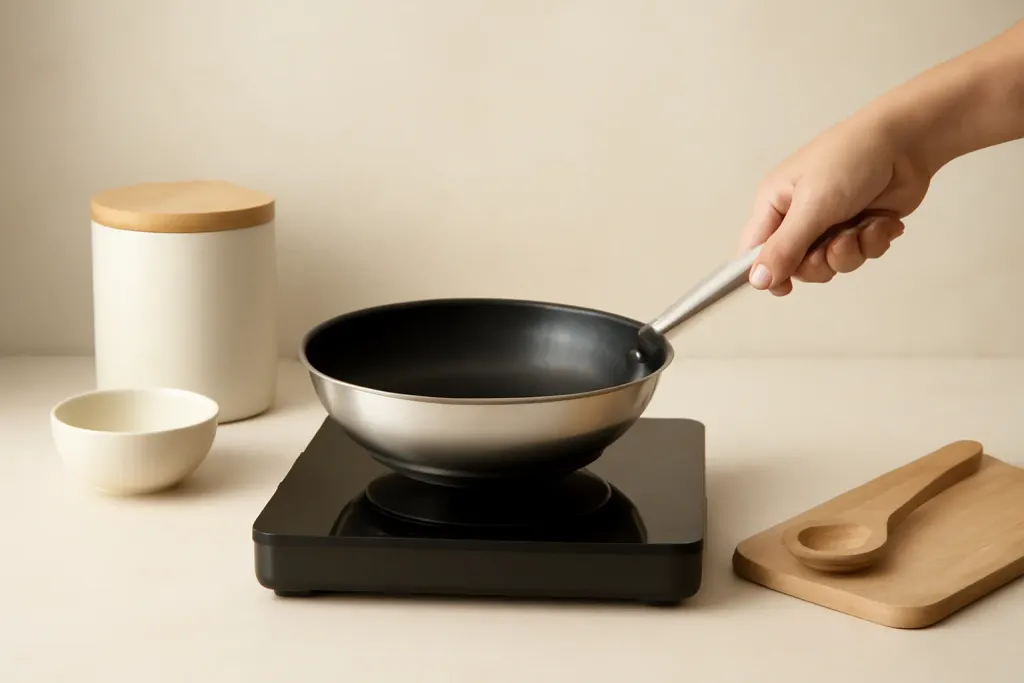 A second photo showing a related step or detail for how to check whether cookware works on induction