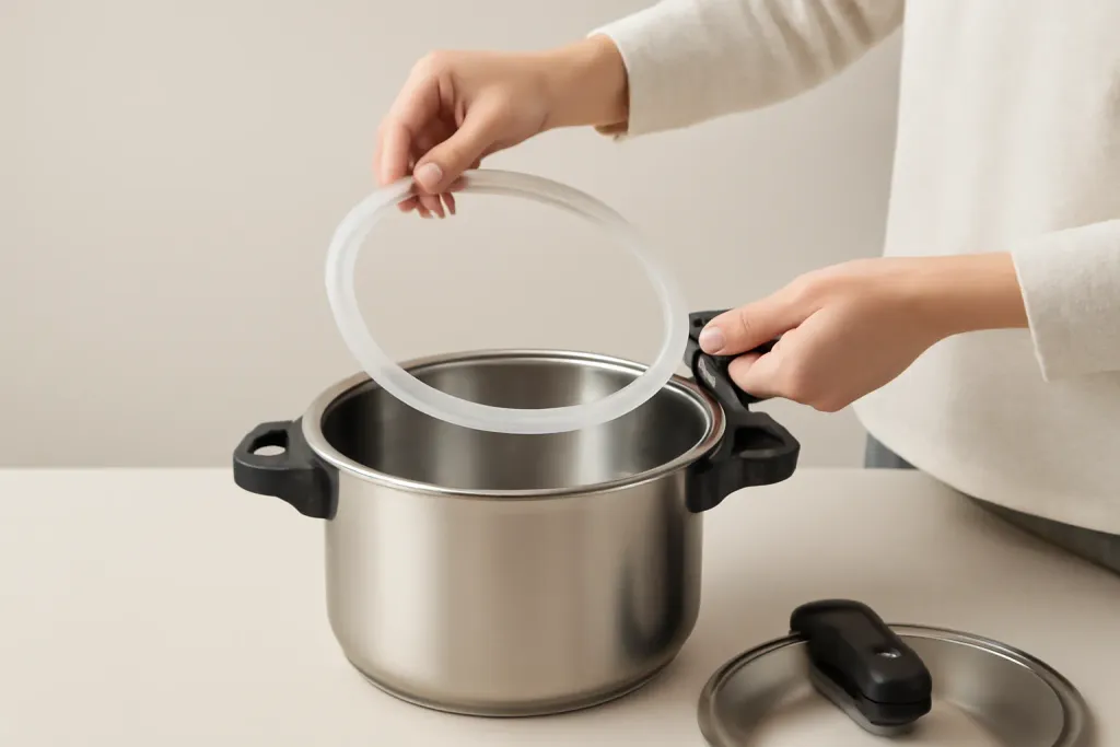 A second photo showing a related step or detail for pressure cooker sealing rings guide