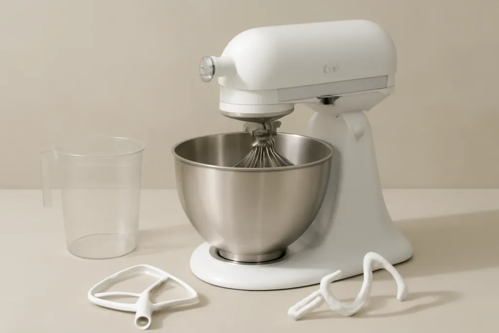 A second photo showing a related step or detail for stand mixer attachments explained
