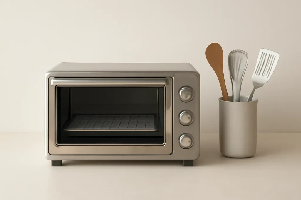 A second photo showing a related step or detail for toaster oven functions explained